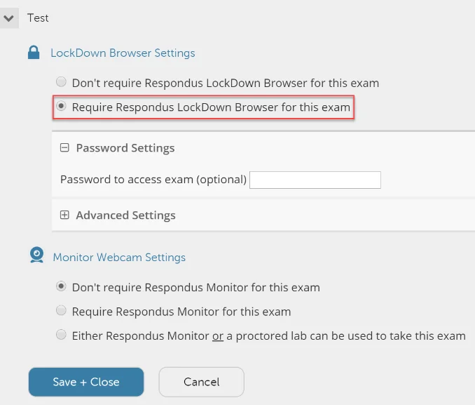 Using Lockdown to write exams