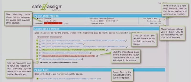 SafeAssign Matching another Student